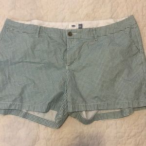 Green gingham shorts